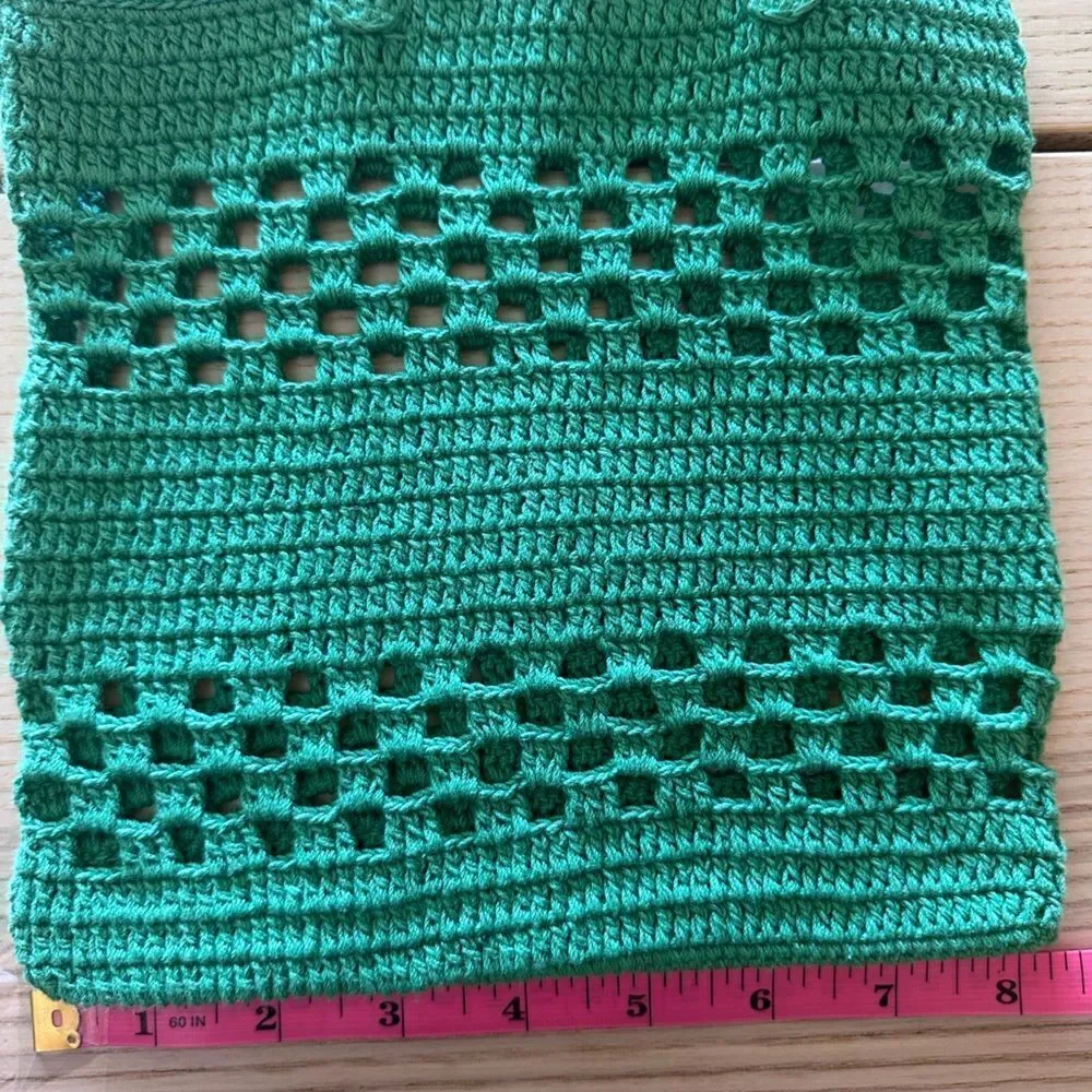 Venessa Arizaga Art Crochet Tote in Green NWOT